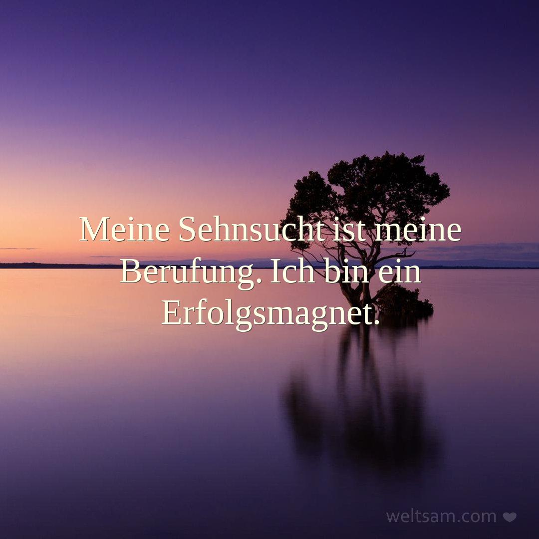 Meine Sehnsucht ist meine Berufung. Ich bin ein Erfolgsmagnet.